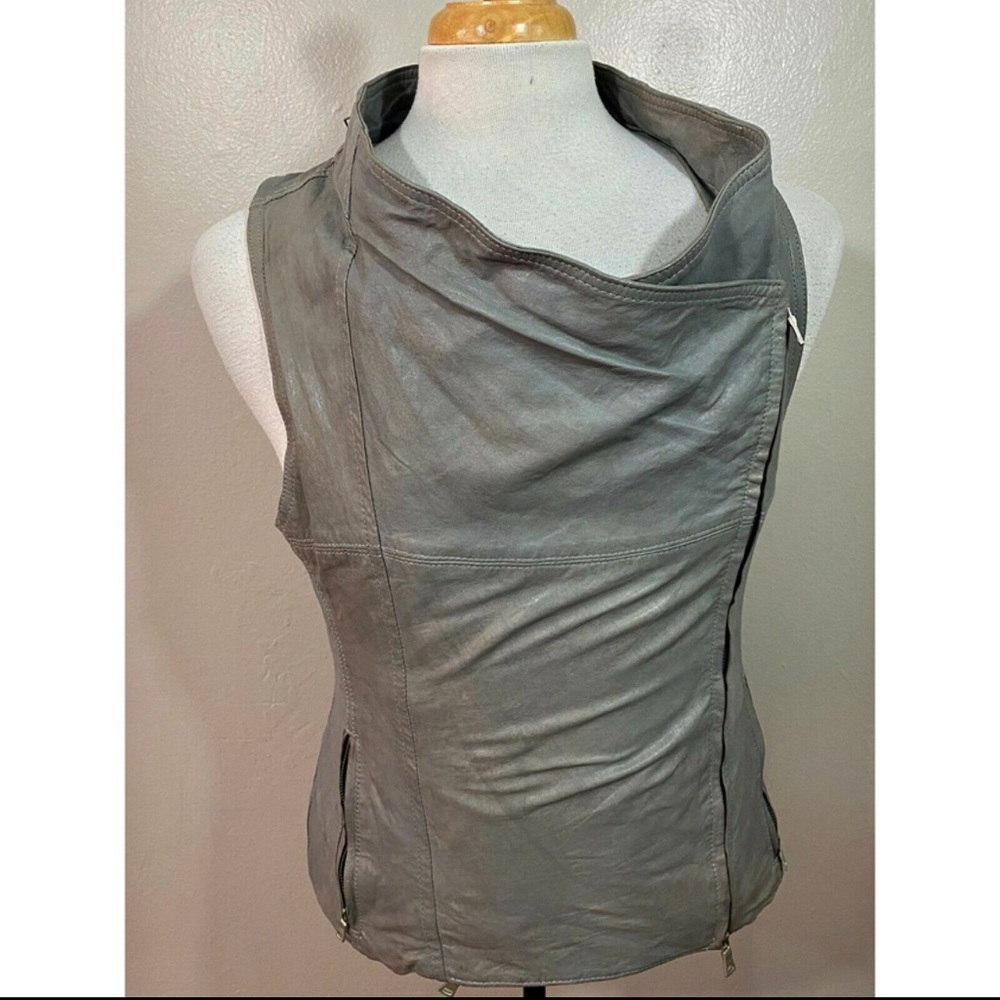 Saks Fifth Avenue Womens Gray Side Full Zip Performance Vest Jacket Size 9/15